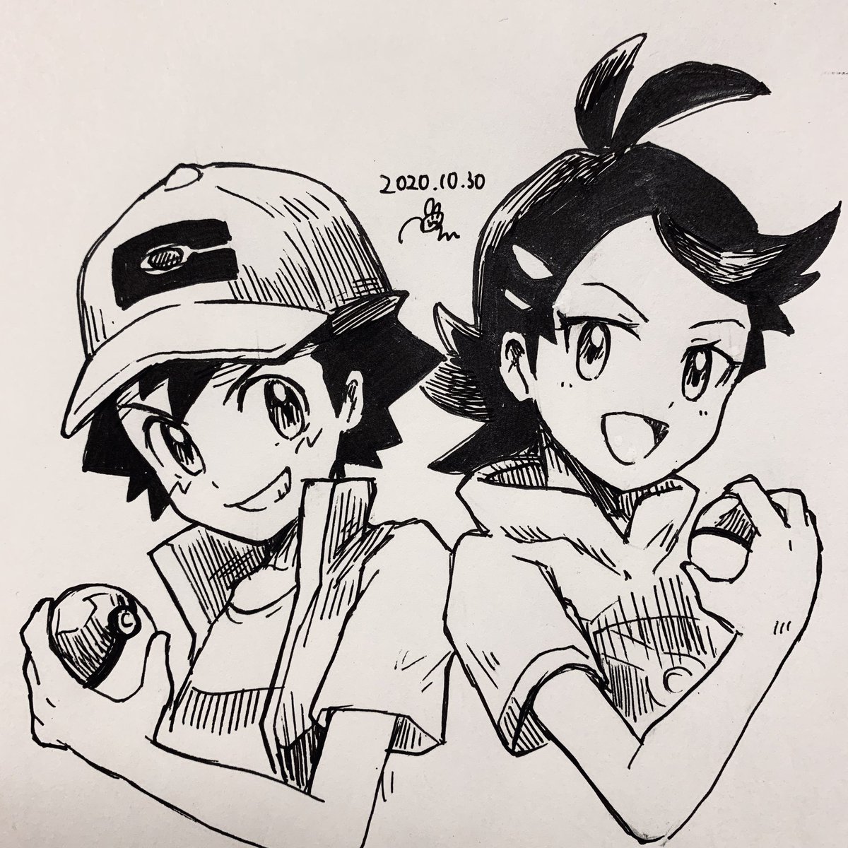 Day30( 'ω')/
サトシ&amp;ゴウ(#アニポケ )

#inktober #inktober2020 