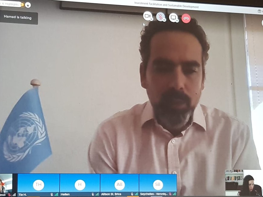 commonwealthsec's tweet photo. At #CSSO in Geneva, a virtual capacity-building activity was held for Commonwealth #smallstates
 
Members brainstormed how to make investment facilitation work for sustainable development, in light of #COVID19 impacts on investment flows &amp; trends presented by @UNCTAD https://t.co/j9tA5PuRUC