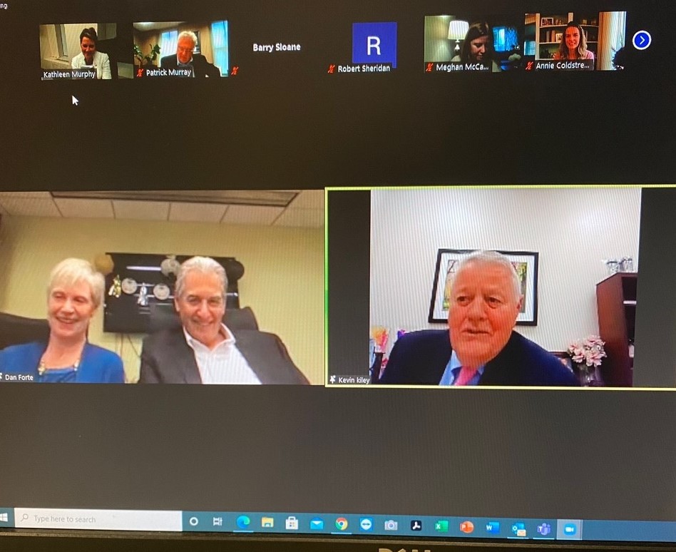 MaBankersAssoc's tweet photo. The Massachusetts Bankers Association's "New Normal" includes a Zoom Retirement Celebration. 

Yesterday, we celebrated 35 years of dedicated leadership by Dan Forte at @MaBankersAssoc.

Congratulations on your Retirement @Daniel_J_Forte! #MABankersClassof2020 https://t.co/AdjOvo1V71