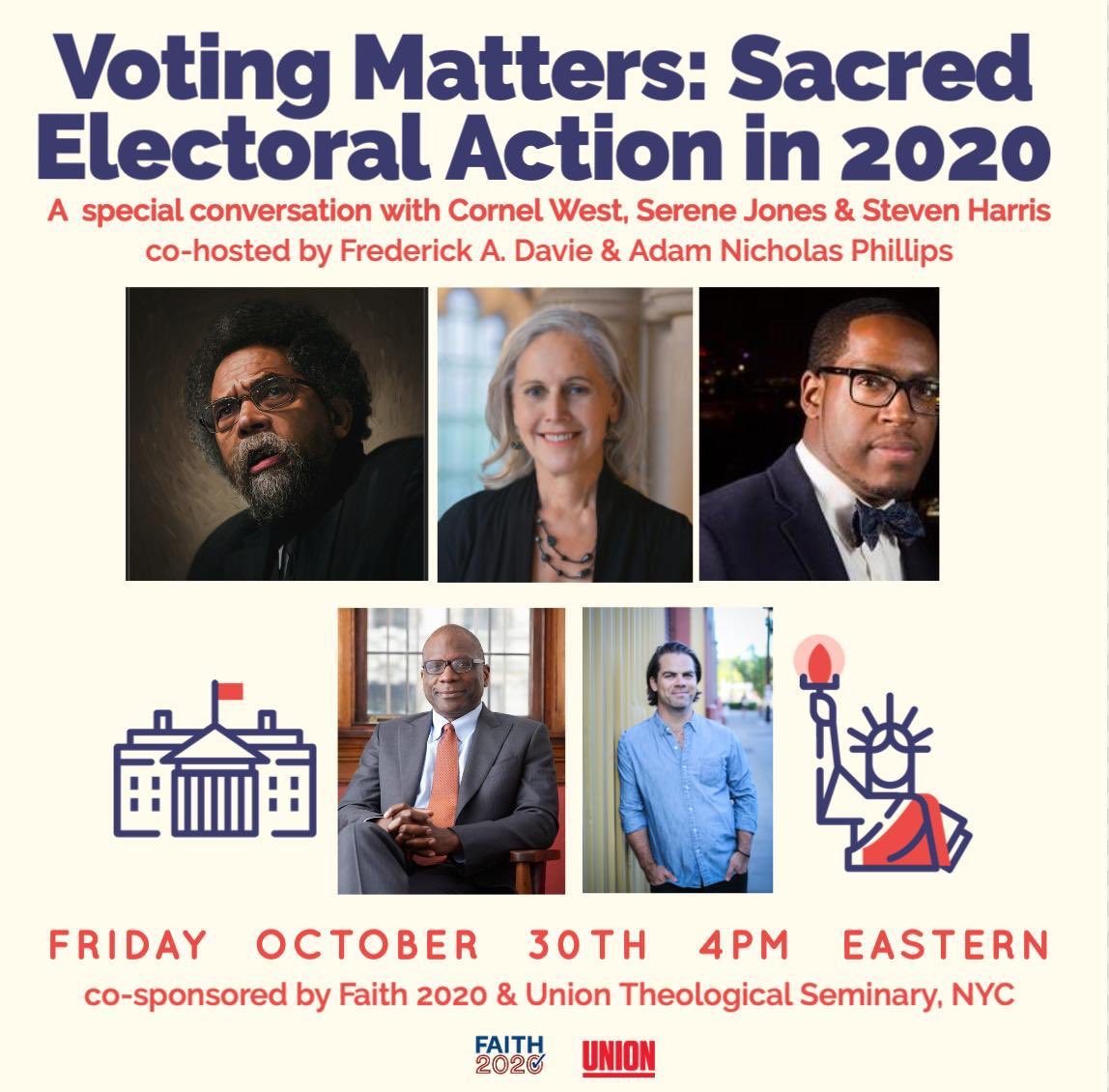 SMHarris_'s tweet photo. Always a privilege to spend time with Prof. @CornelWest. Join us and @Faith2020US this afternoon for this important conversation! https://t.co/20XPpf4Sde https://t.co/Lf0cmO3274