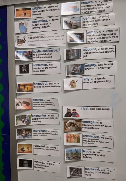 emytomita's tweet photo. 4th Grade #CKLA Empire in the Middle Ages Word Wall @Amplify @CarrollES_AISD @SerjioMedina @ENJackson32 @DBrogee #KnowledgeBuilding #RGower @delgadong94 @AldineEsl https://t.co/yX6ZRP2T8s