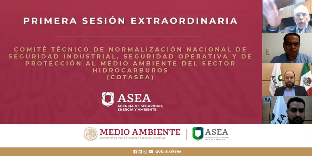 agencia_asea's tweet photo. Durante la 1a. Sesión Extraordinaria del #COTASEA presidida por el Titular de Normatividad y Regulación @julcamelo se presentó el Programa de Trabajo Anual 2021, cuya propuesta se conforma de 4 estándares a trabajar en términos del Programa Nacional de Desarrollo 2019-2024. https://t.co/YQc08C8V29