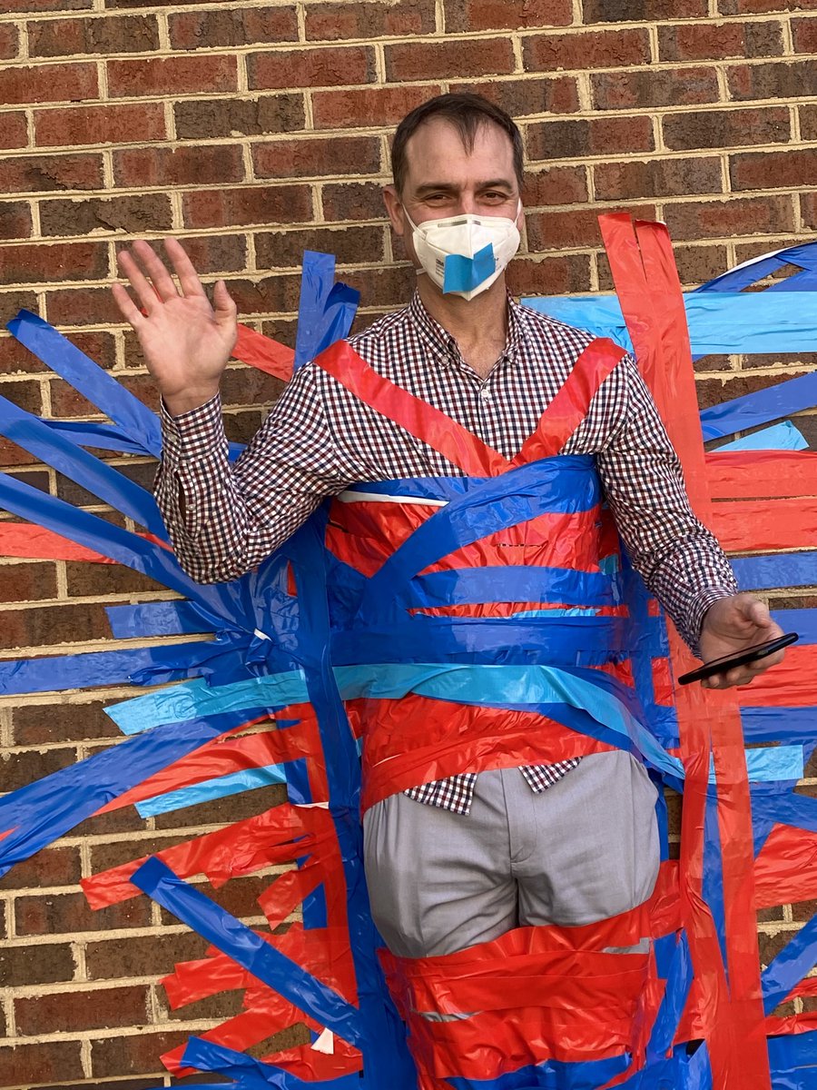 LauraMRidgeway's tweet photo. Duncan is taped to the wall of ⁦⁦@ncdentalsociety⁩ for today’s luxury car Raffle Challenge to benefit the Foundation! Buy a ticket to see what happens to him next!! https://t.co/LE96rVgZWM https://t.co/3WZg2LjpDo