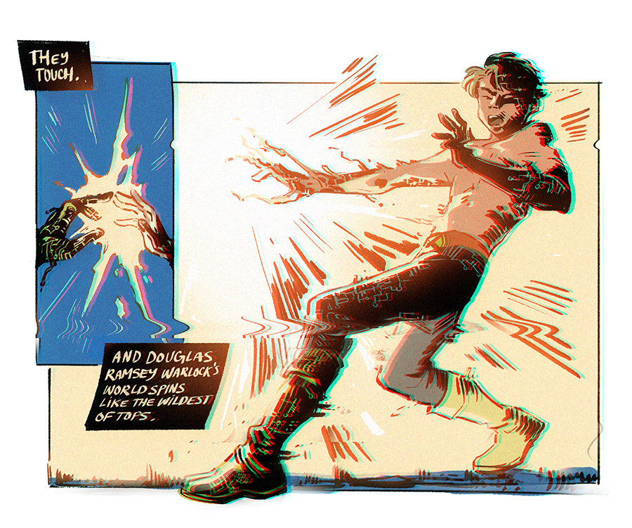 redrew a panel from new mutants annual #2 - original art by alan davis and words by chris claremont ofc 