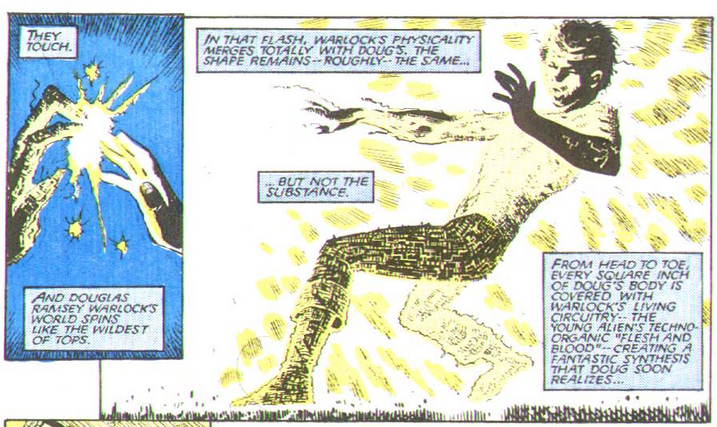 redrew a panel from new mutants annual #2 - original art by alan davis and words by chris claremont ofc 