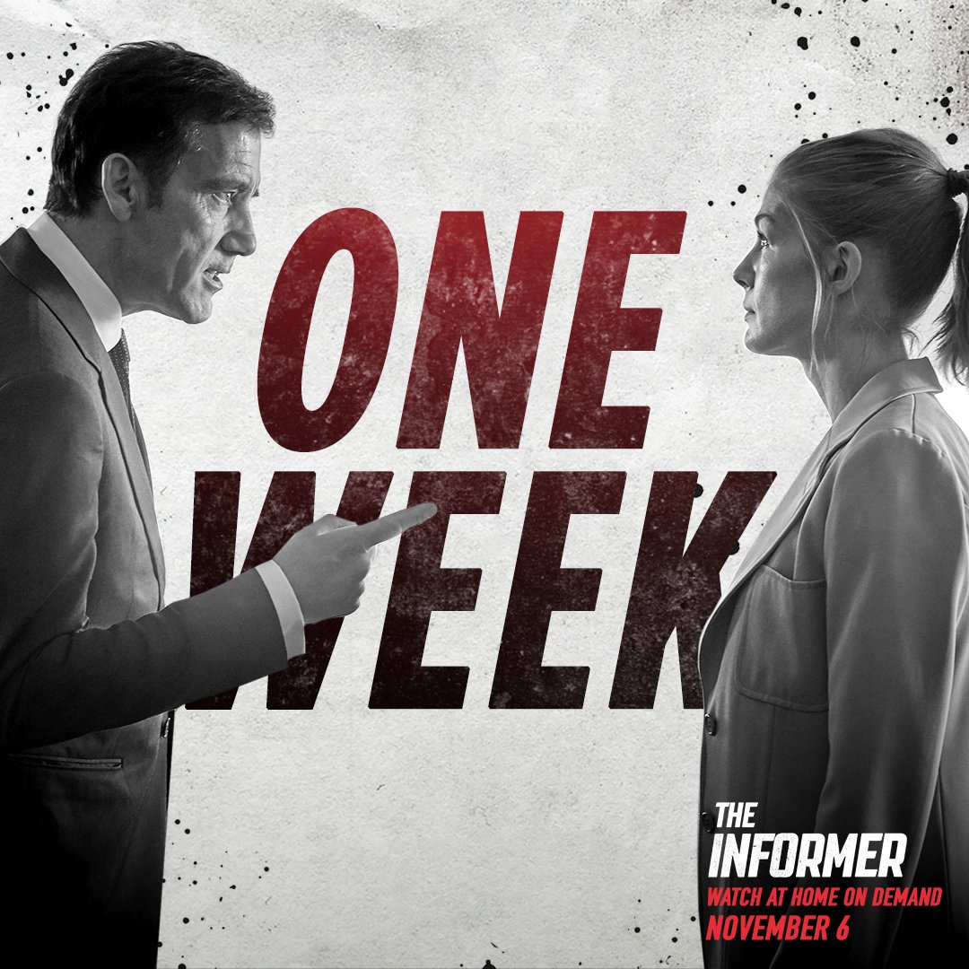 TheInformerMov's tweet photo. ONE WEEK until #TheInformerFilm is available to watch at home on demand. https://t.co/iKXQeRlAKc