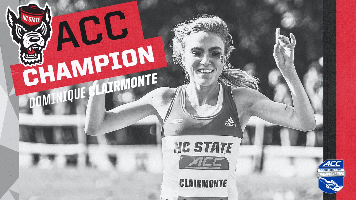 PackXC's tweet photo. DOMINIQUE CLAIRMONTE IS YOUR 2020 ACC CHAMPION!

The Pack has taken the women's individual title at two straight ACC Championships!

#GoPack #PackXC https://t.co/U73uOzl96t