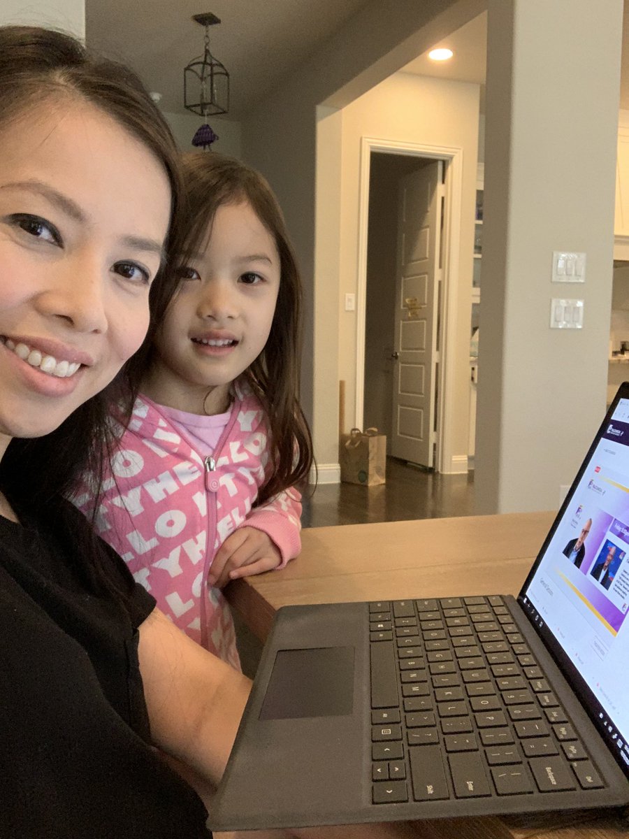 witterdonna's tweet photo. Both of us learning from home today! My future dermatologist is fascinated by all these lectures! #FallClinical20 @fallclinical https://t.co/Si3DPFsgRS