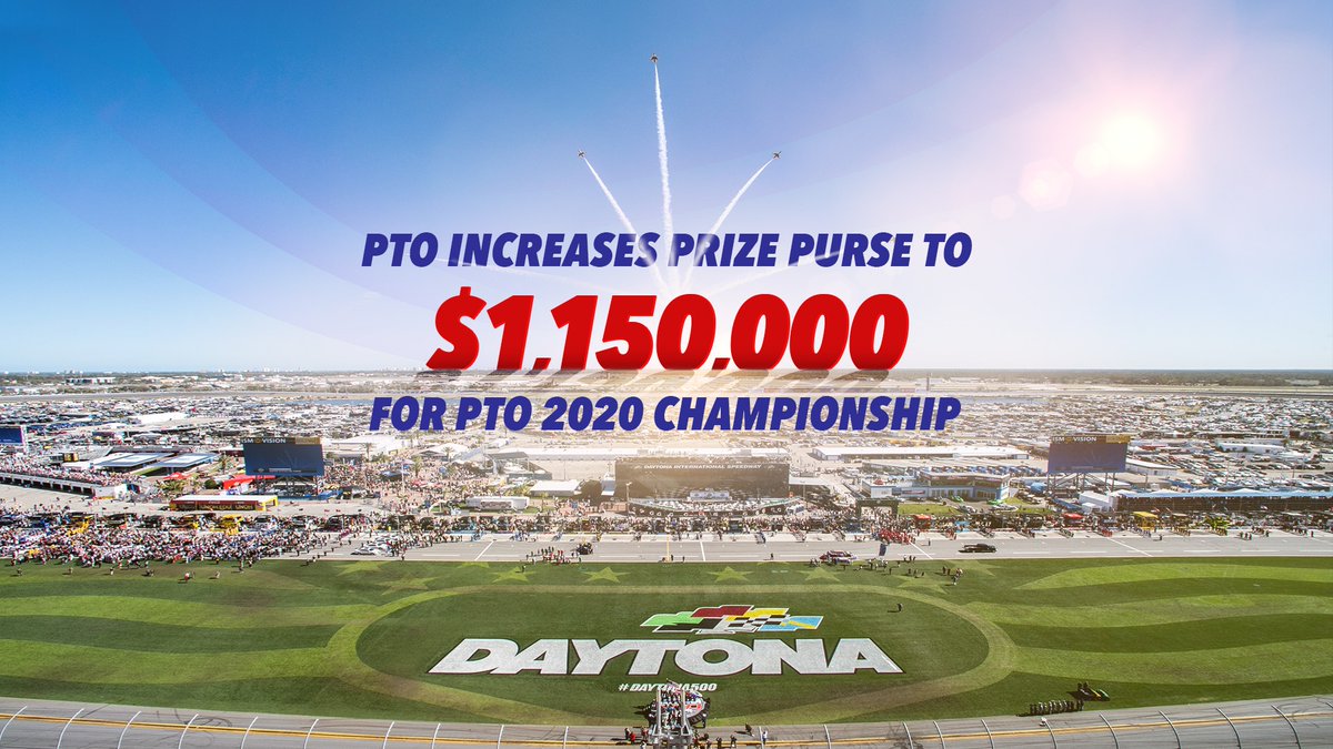 📰 PTO 2020 CHAMPIONSHIP PRIZE PURSE BOOST 

PTO 2020 Championship athletes racing at #CHALLENGEDAYTONA®️ will receive a share of $150,000 extra prize money. 

Full details 👉 bit.ly/DaytonaPurseWeb
