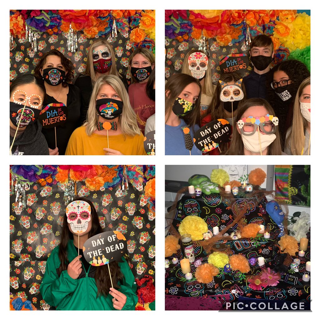 KickapooSpanish's tweet image. ¡Feliz Día de los Muertos! Spanish classes make ofrendas, decorate with flores and celebrate the Mexican colorful holiday to remember loved ones who have passed.