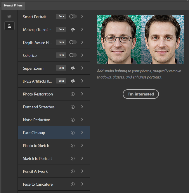 cgdougm's tweet image. It appears that most of @Photoshop&apos;s new #neuralfilter features were released as teaseware.