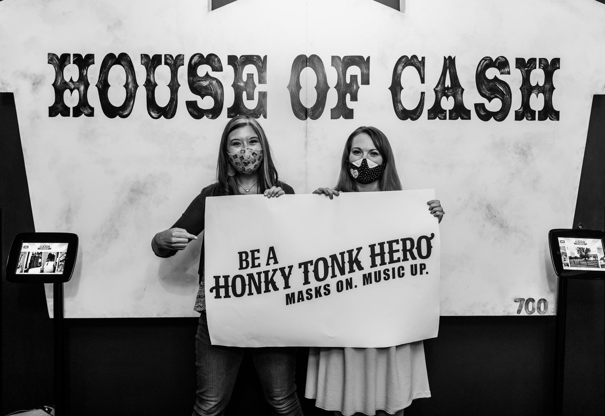 BroadwayHTH's tweet photo. #HonkyTonkHeroes start off the weekend right by wearing their masks, washing their hands often and social distancing. Let's go, Nashville! https://t.co/PcvtzsKdgc