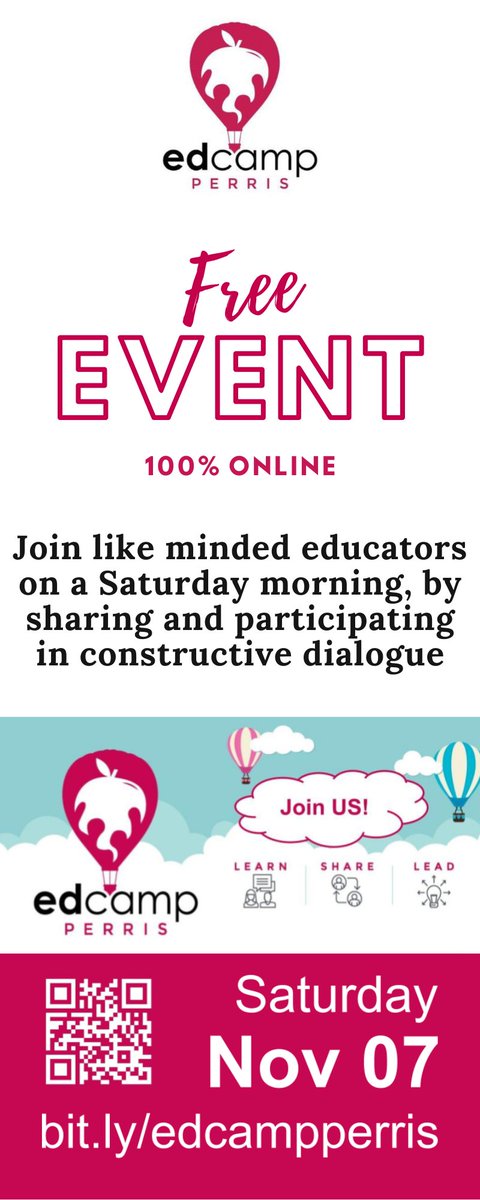 Edcamps are always free to attend, it's part of their tenets.
Come and join us Saturday November 7th at #edcampperris
bit.ly/edcampperris