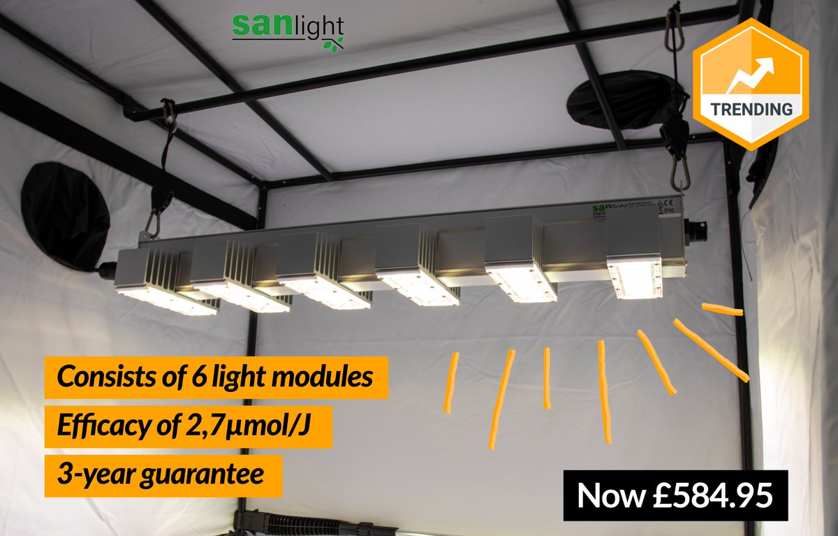 TRENDING⭐️⭐️⭐️⭐️⭐️
The Sanlight Q6W 245W Generation 2 LED grow light!
Reduces your energy &amp; maintenance cost, while improving the quality and quantity of your crop.