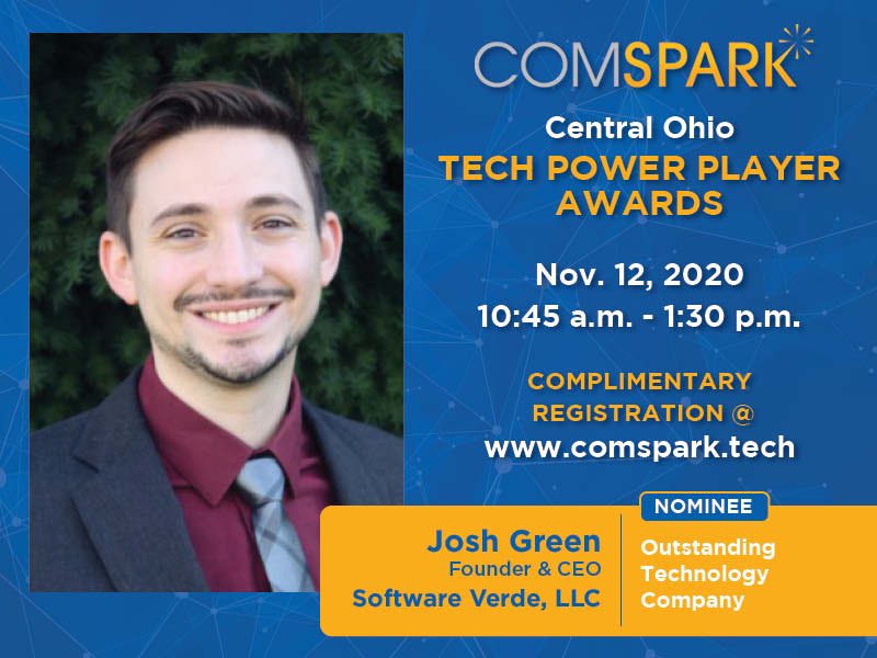 SoftwareVerde's tweet photo. @joshmgreen will be representing the #SoftwareVerde Team at the #TechPowerPlayers Awards in Nov! 

Thank you @comSpark_tech for the nomination &amp; the opportunity to showcase our resiliency in undoubtedly one of the most challenging years in modern times.

#Columbus #smartcbus https://t.co/8EEm2Ze4Ic
