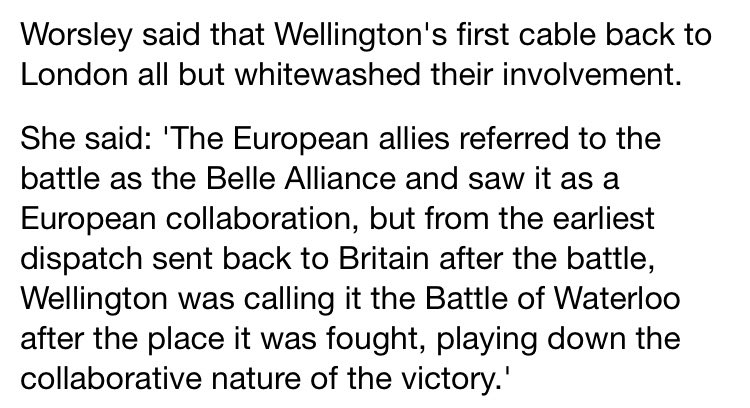 For a start, no cables in 1815. Then Everyone. EVERYONE! Trumpeted the victory in a national light for the folks at home, be their Prussian, Dutch or British. Then they all slapped each other on the backs internationally reinforcing diplomatic ties. So give me a break on this.