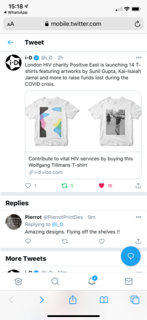 PierrotPrintDes's tweet photo. Pierrot are proud to be working with Positive East on their amazing print on demand t-shirts. #pierrotproud #wearenotdoneyet https://t.co/gQDQDA9rTL