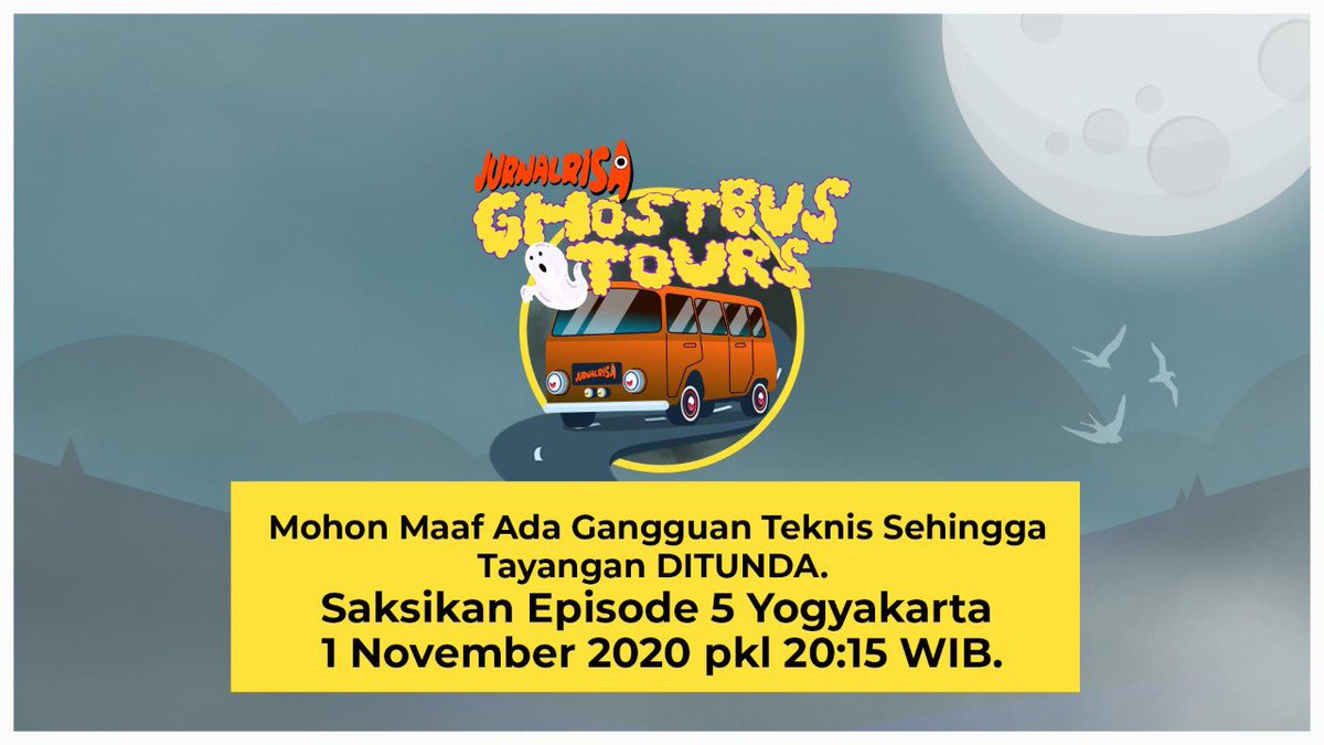 detikcom's tweet photo. Karena tingginya antusiasme penonton & 'sedikit gangguan' tak terduga di lapangan maka siaran kami tunda. #jurnalrisa #ghostbustour eps.5 Yogyakarta akan ditayangkan kembali 1 November 2020 pkl 20:15 WIB. Link & kode eticket yg sama tetap dapat digunakan.Sampai jumpa hari Minggu! https://t.co/Ns0998u8bP