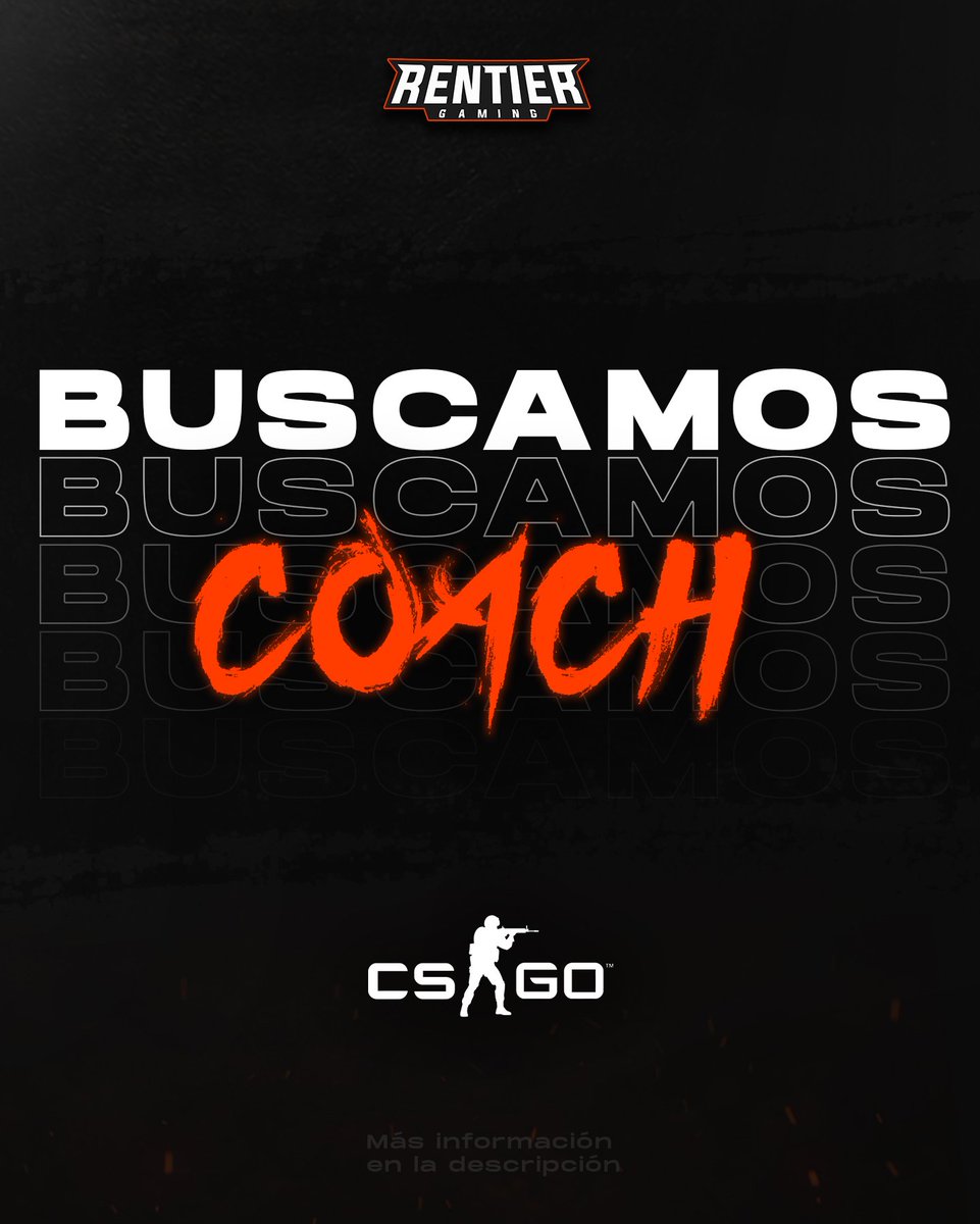 RentierGaming's tweet photo. Les comunicamos que nos encontramos en búsqueda de un coach para nusetro roster de CS:GO.
#GoRTG https://t.co/04GQ9gcbYZ