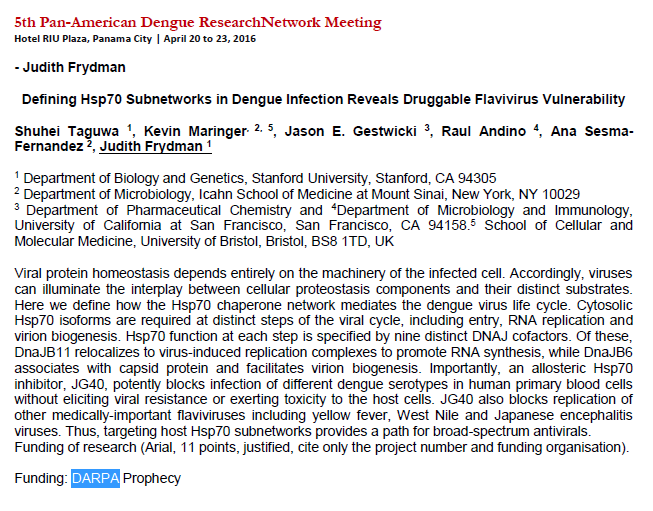 Under the DARPA "Prophecy" Program, there was a focus on Dengue at one point, with funding for four curious papers listed here: http://www.pandenguenet.org/wp-content/uploads/2016/04/e-book-v.2.0.pdf