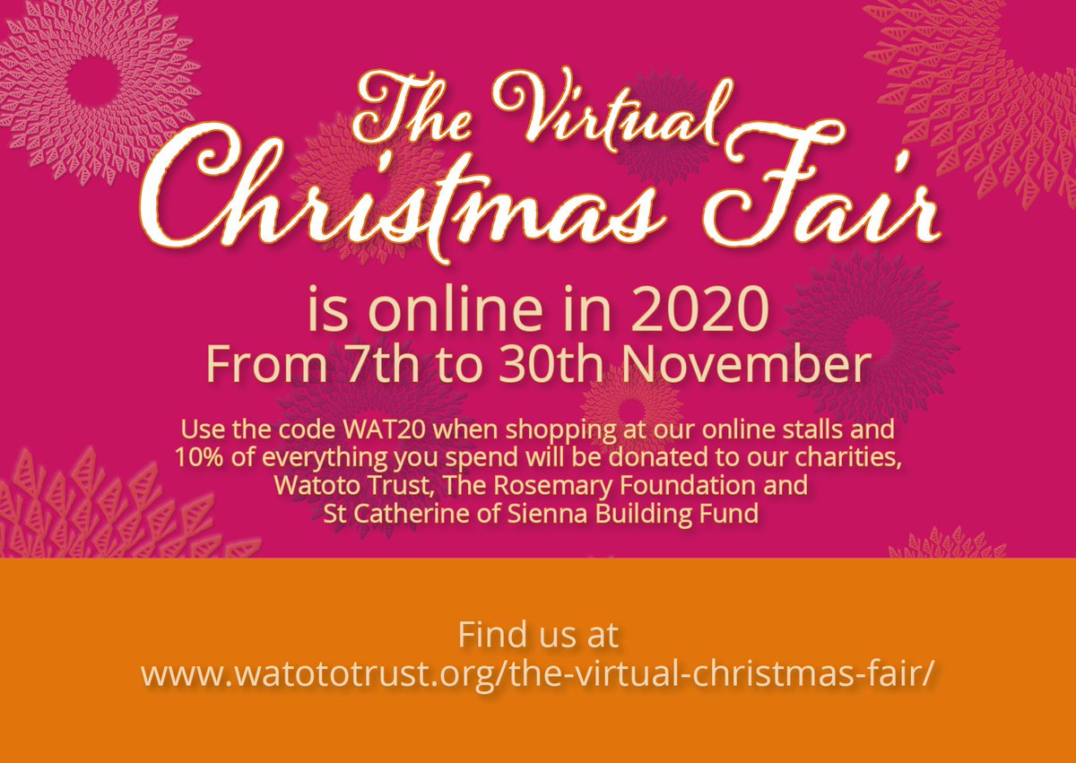 watototrust1's tweet photo. We're sad that we won't see you all at @TitheBarnHants  this year but we hope you'll join us online for our usual fabulous selection of Christmas gifts and festive treats. The Fair starts on 7th November and remember 10% of everything you spend will be donated to our charities. https://t.co/T6LZGkAYc2