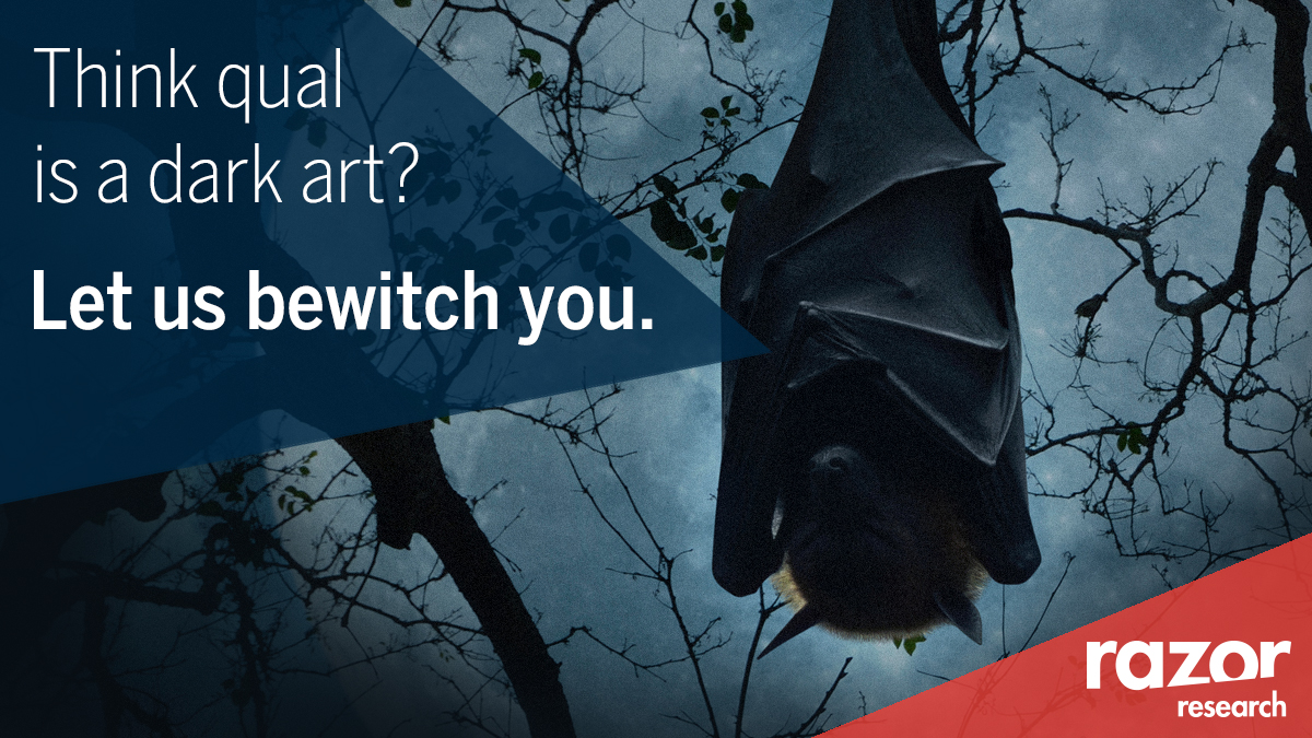 RazorResearch's tweet image. Sharper thinking. info@razorresearch.co.uk

#marketresearch #MRX #SharperThinking #RazorResearch #Halloween