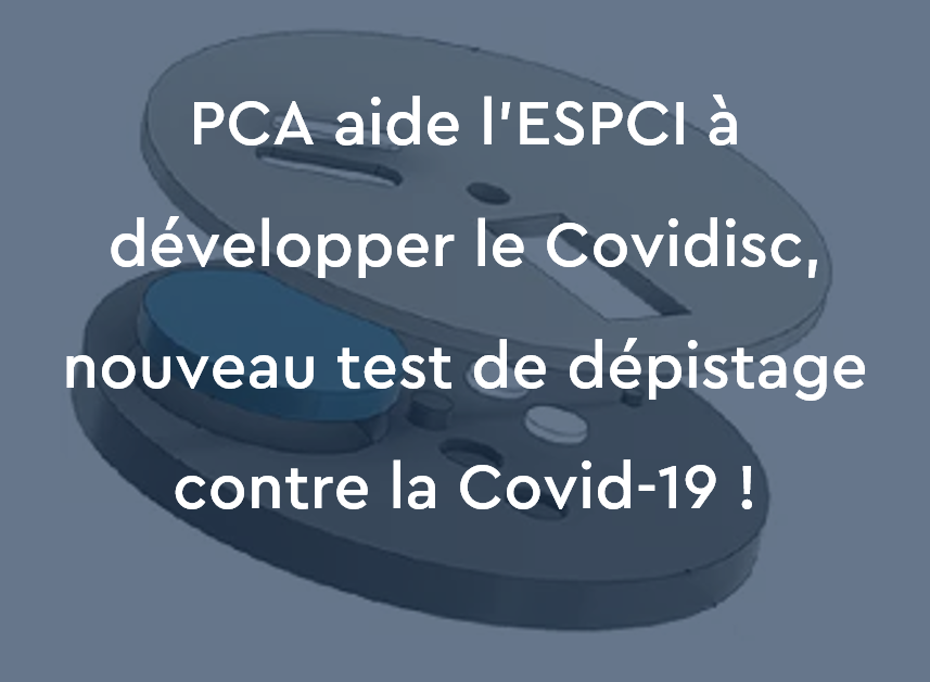 PCA_ESPCI's tweet photo. Depuis presque 2 semaines maintenant, PCA travaille main dans la main 🤝avec les laboratoires de l’@espci_paris pour développer le #Covidisc, un nouveau test de dépistage contre la #covid_19, plus rapide⏰, moins cher💵, et aussi performant que les tests PCR classiques ! #WeAreJE https://t.co/eVybepPEtM