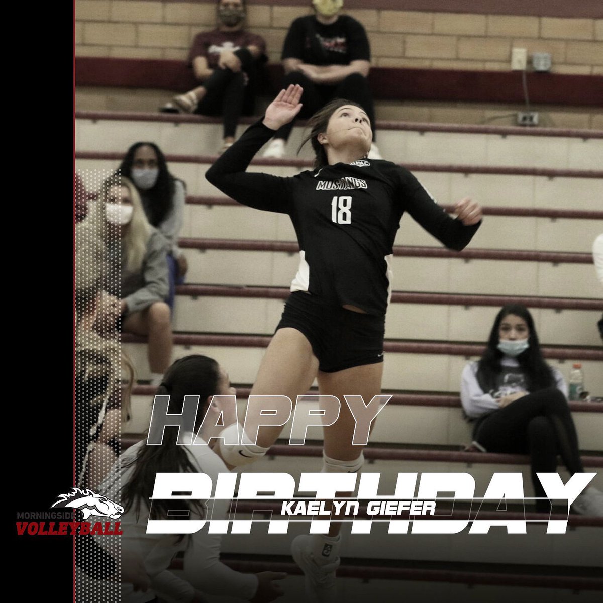 Happy Birthday to junior, Kaelyn Giefer! We hope you have a wonderful day! See you at practice 🏐🥳🎉 #MustangVolleyball