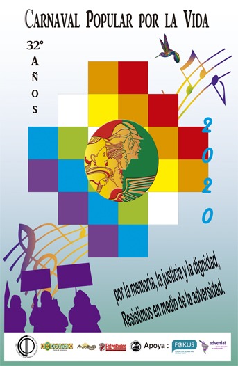 CpcCentro's tweet photo. 1 de nov 2020. Carnaval Popular Por La Vida.  "32 años resistiendo en medio de la adversidad, por la memoria, la justicia y la dignidad, Resistimos en medio de la adversidad " este domingo desde las 9 de la mañana, por el Facebook  Esperanza Carnaval. https://t.co/aFG55rpbEq