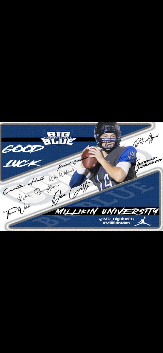 gdturfler's tweet photo. Appreciate the love from Millikan University!
@MU_BigBlueFB https://t.co/NRsDPt647u
