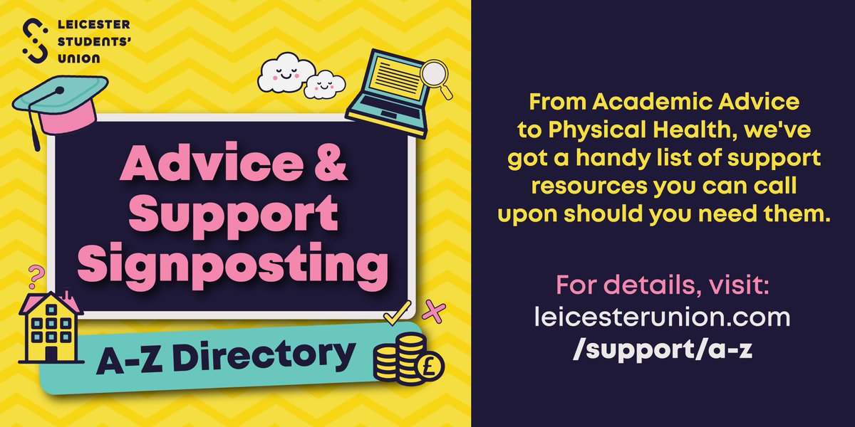From mental wellbeing, to academic support; our Advice &amp; Support signposting A-Z directory contains a list of handy resources you can call upon should you need them.

Read more ➡️ ow.ly/OS4P50C6j7o