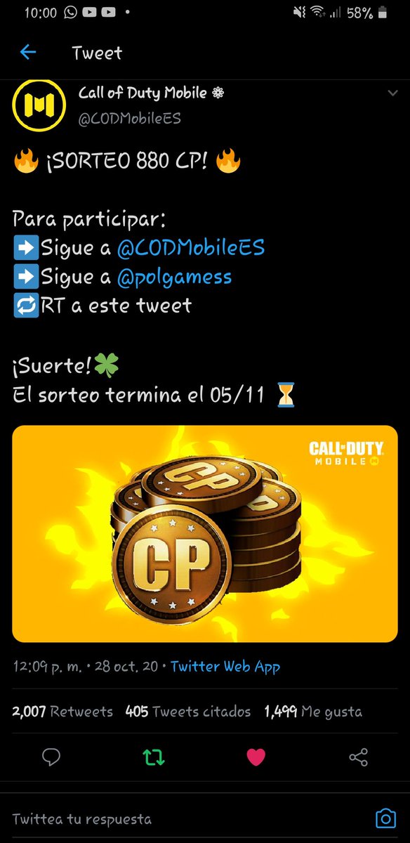 Jet_Galicia's tweet photo. @CODMobileES @polgamess Suerte a todos y vamos por esos COD points https://t.co/hVs1RsGQm9