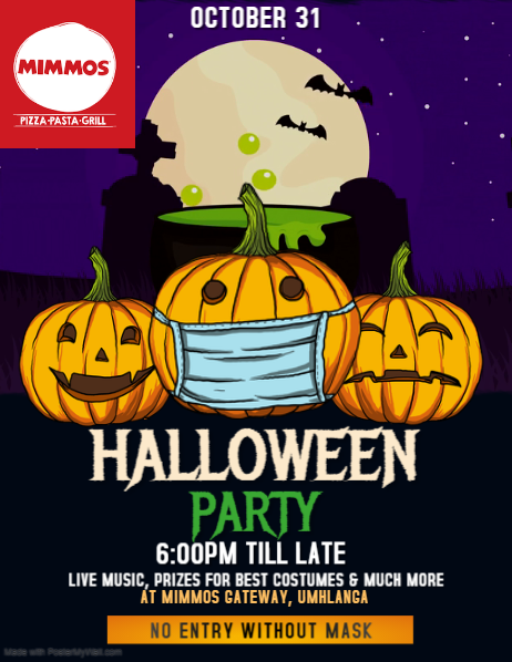 GatewayUmhlanga's tweet photo. Get ready for a ghostly night with Amazing DJ’s and an ambient crowd at your favourite place, @MimmosEatalian Gateway! Not To be missed this Saturday! 👻 #GatewayUmhlanga https://t.co/UZFL167Ife
