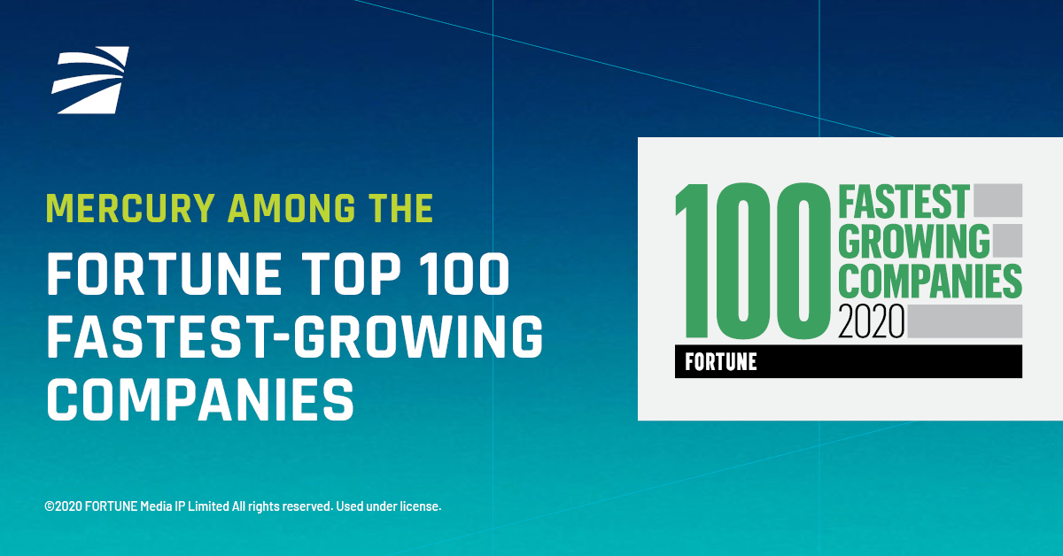 MRCY's tweet photo. Mercury is honored to be recognized by @FortuneMagazine as one of the "Top 100 Fastest-Growing Companies." 

Our work is inspired by our Purpose of delivering #InnovationThatMatters to make the world a safer, more secure place for all.

https://t.co/a1nvpg8KvY https://t.co/jj1ym2w20T