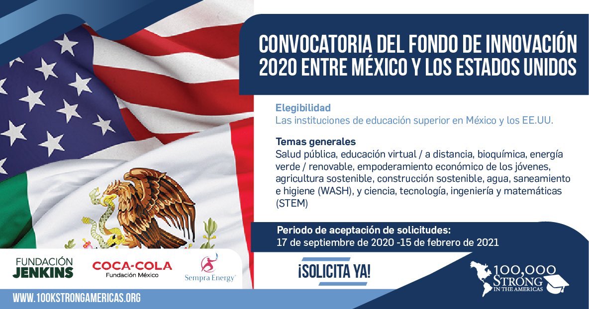 EmbamexEUA's tweet photo. 🗣@inspmx y @thisisUIC are among the winners of Competition 24 #100KStrongAmericas for their exchange program.

Although #COVID19 delayed the on-site visits, 🇲🇽🇺🇸 public health students share with us past experiences and expectations.
 
#BetterTogether
#FOBESII
@PartnersAmerica https://t.co/YihMVx5jQT