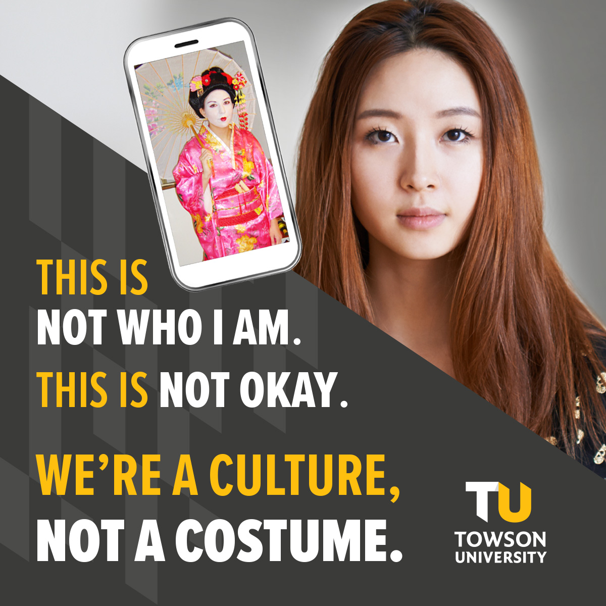 TowsonCSD's tweet photo. Nobody's culture is a costume. #NotAtTU (Tweet part 1 of 2) https://t.co/Pw0r6YNqLy