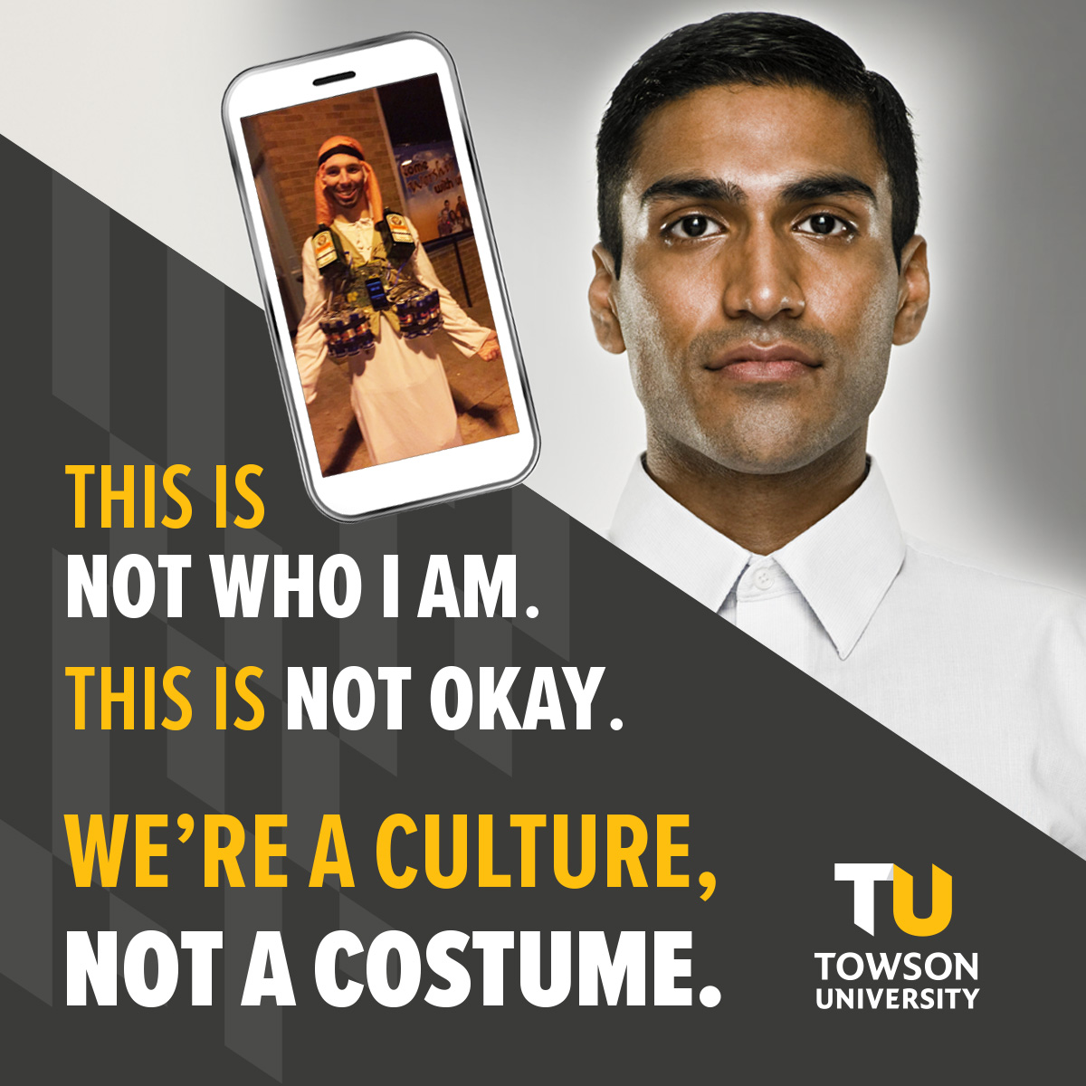 TowsonCSD's tweet photo. Nobody's culture is a costume. #NotAtTU (Tweet part 1 of 2) https://t.co/Pw0r6YNqLy