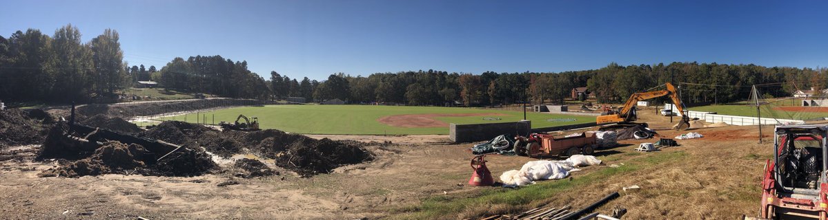 Spigner23's tweet photo. Getting closer to the final product. Wall, fencing, and backstop netting next week! 🦌 https://t.co/rzbcvAAWtQ