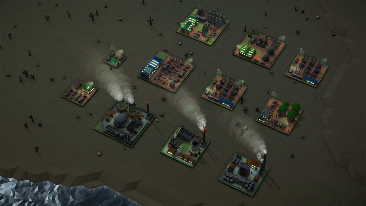 PttPGame's tweet photo. All #Lightmapping work done for power generation, storage and distribution buildings. (not all of them pictured here) Looking really good! ⚡️💡 #IndieDev #IndieGame #LowPoly #MadeWithUnity #ScreenshotSaturday #IndieGameDev https://t.co/p139URtjxn