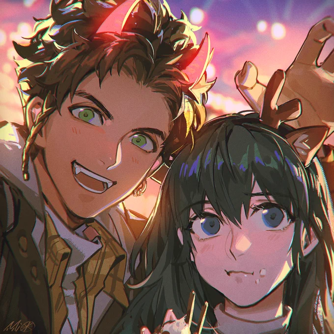 #クロレス #Halloween2020 
金色小鹿和灰色恶魔
什么?反了?
没关系啦~万圣节嘛!!? 