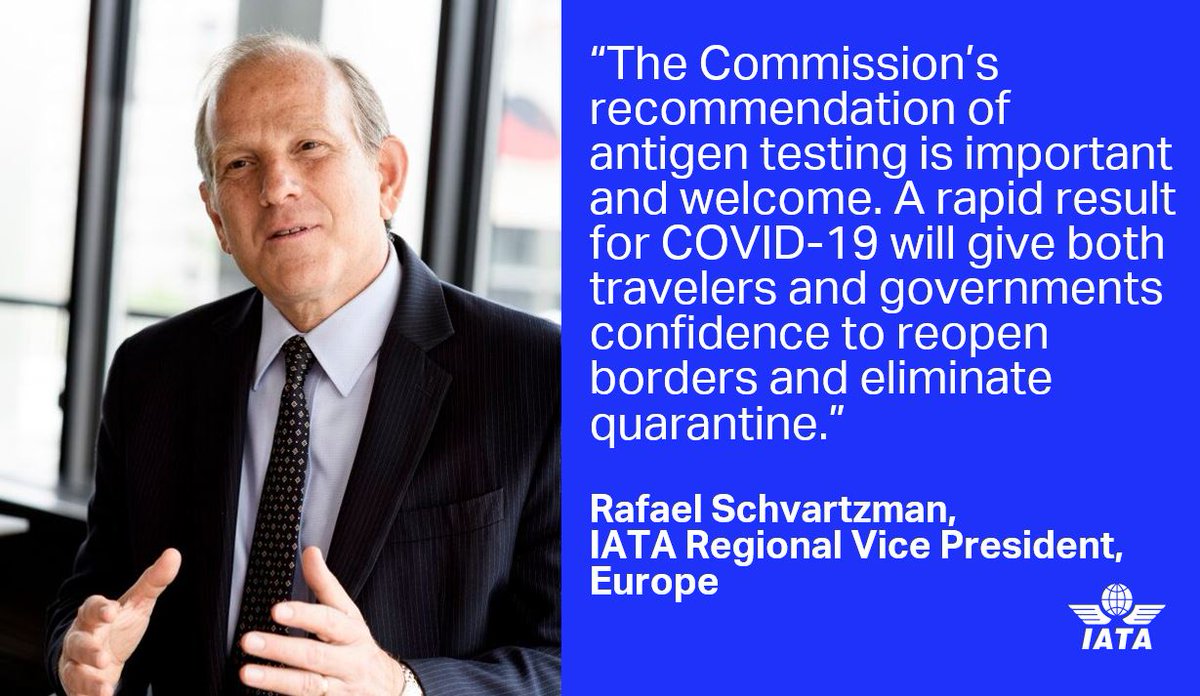 IATA (@iata) on Twitter photo Positive move from <a href="/EU_Commission/">European Commission</a> promoting antigen testing & a common digital traveler locator form to <a href="/Europarl_EN/">European Parliament</a> & <a href="/EUCouncil/">EU Council</a>. Many airlines face bankruptcy with millions of jobs at stake. Urgent government action needed to #test4travel and #supportaviation. <a href="/EASA/">EASA</a> <a href="/ECDC_EU/">ECDC</a> Positive move from <a href="/EU_Commission/">European Commission</a> promoting antigen testing & a common digital traveler locator form to <a href="/Europarl_EN/">European Parliament</a> & <a href="/EUCouncil/">EU Council</a>. Many airlines face bankruptcy with millions of jobs at stake. Urgent government action needed to #test4travel and #supportaviation. <a href="/EASA/">EASA</a> <a href="/ECDC_EU/">ECDC</a>