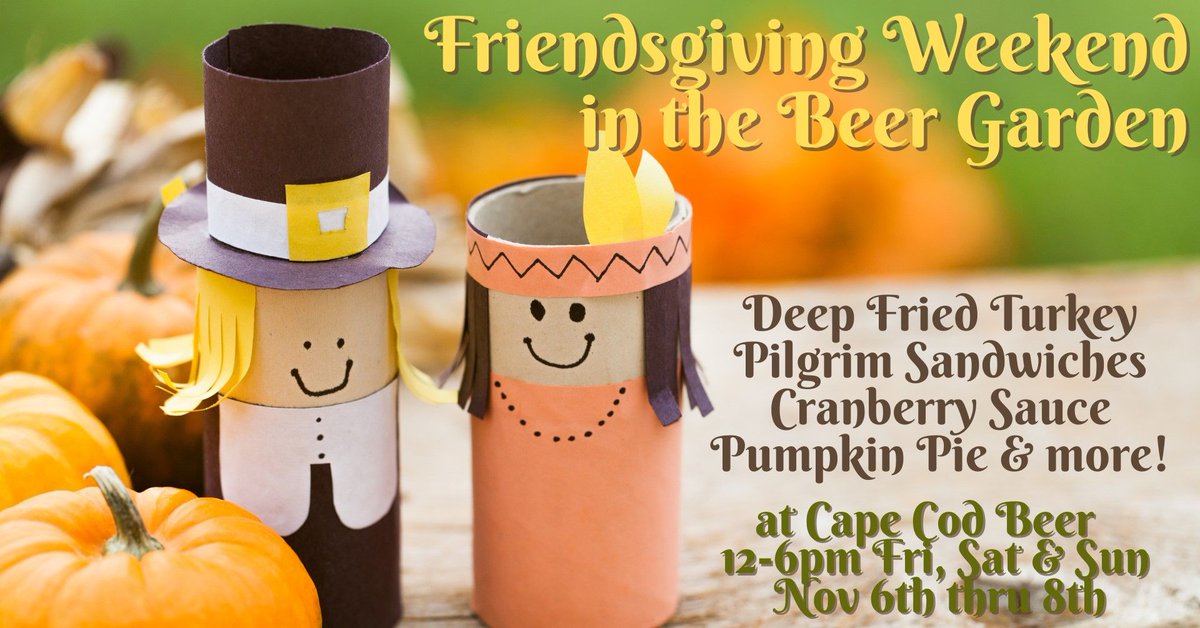 Lisa D'Amato (@lisadamatokw) on Twitter photo ✨ Friday Feature ✨ Friendsgiving Weekend in the Beer Garden✨⠀
A fun event coming up is Friendsgiving Weekend in the Beer Garden, hosted by <a href="/capecodbeer/">Cape Cod Beer</a> & JP’S Twisted BBQ & Grille. Thanksgiving-themed food in a relaxed setting! #CapeCod
buff.ly/3msor83 ✨ Friday Feature ✨ Friendsgiving Weekend in the Beer Garden✨⠀
A fun event coming up is Friendsgiving Weekend in the Beer Garden, hosted by <a href="/capecodbeer/">Cape Cod Beer</a> & JP’S Twisted BBQ & Grille. Thanksgiving-themed food in a relaxed setting! #CapeCod
buff.ly/3msor83