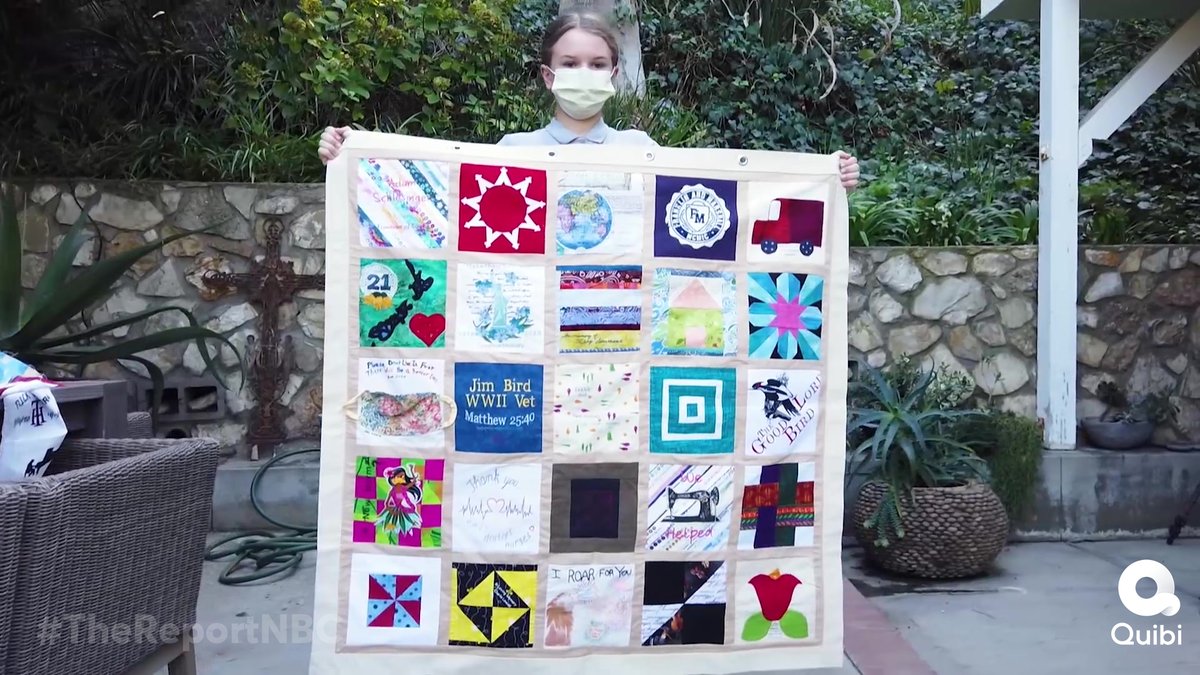 "They're not just numbers, they're people."

13-year-old Madeleine Fugate has created a quilt with each patch dedicated to a life lost to Covid-19, following in her mother's footsteps who created the AIDS Memorial Quilt in the 80s.