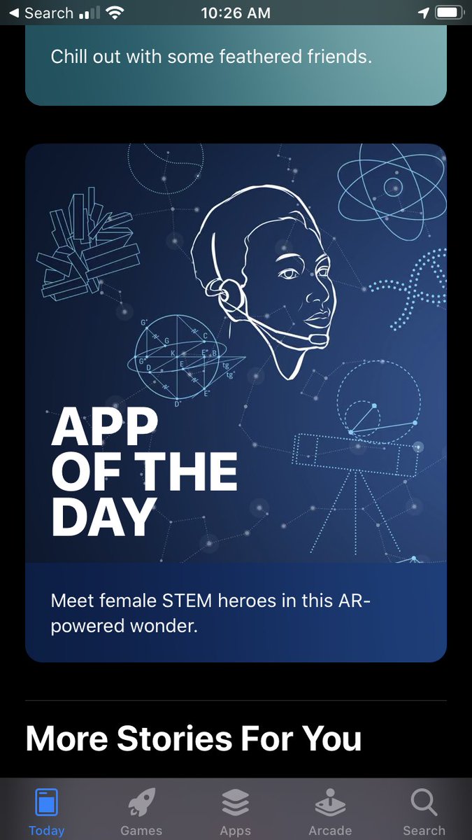 Reach Across the stars (the AR app I developed with <a href="/cloudsasha/">Sasha Samochina</a> and a team from the <a href="/smithsonian/">Smithsonian</a> and <a href="/NASA/">NASA</a>  that features female STEM heroes) is app of the day on the <a href="/AppStore/">App Store</a> ! Give it a download and share it with the young science explorers in you life!