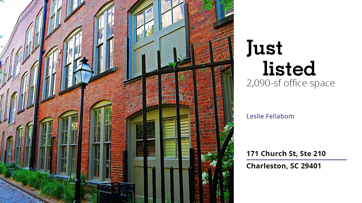 AYListingsDeals's tweet photo. 2,090sf Class A Office Space Available Downtown Just Listed by @AvisonYoungSC at 171 Church St. Ste 210 Charleston, SC . https://t.co/AfPb1KEVr7

#justlisted #officerealestate #chssc #officespace https://t.co/iArmuWxIr3