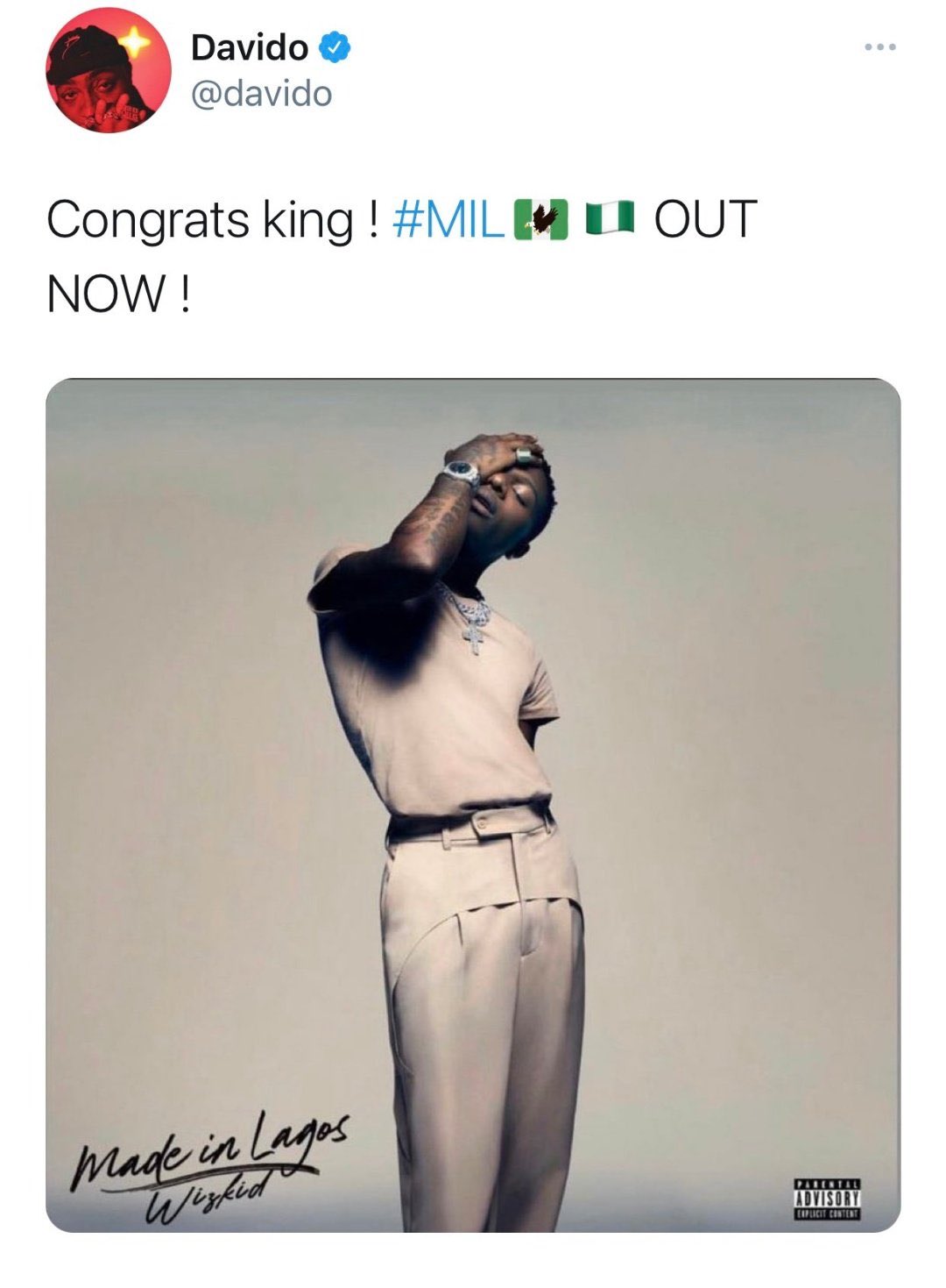 #MadeInLagos: Congrats King - Davido Congratulates Wizkid Amidst Fans Clash