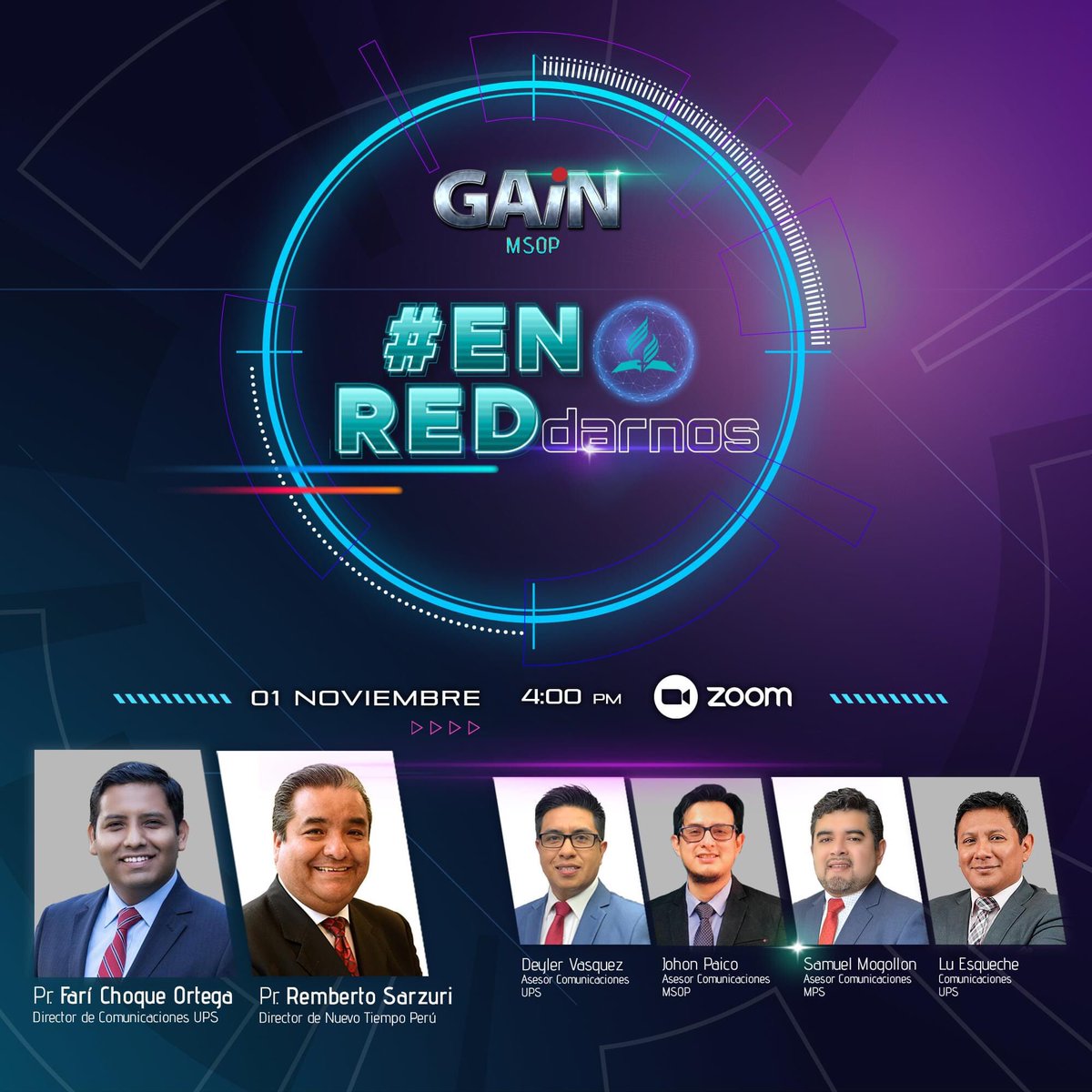 AdventistasMSOP's tweet photo. 👉🏼 Capacitación de Comunicadores MSOP “GAIN - #ENREDdarnos”
Se parte de este gran encuentro en donde aprenderemos cómo servir a Dios, a través de este ministerio 📱 👩🏻‍💻 👨🏽‍💻
🗓️Domingo, 01 de noviembre
⏰Hora: 04:00pm 🇵🇪
🎥Vía Zoom
@FariChoque @rembertosarzuri @prraulyaranga https://t.co/yuV53cs7Rg