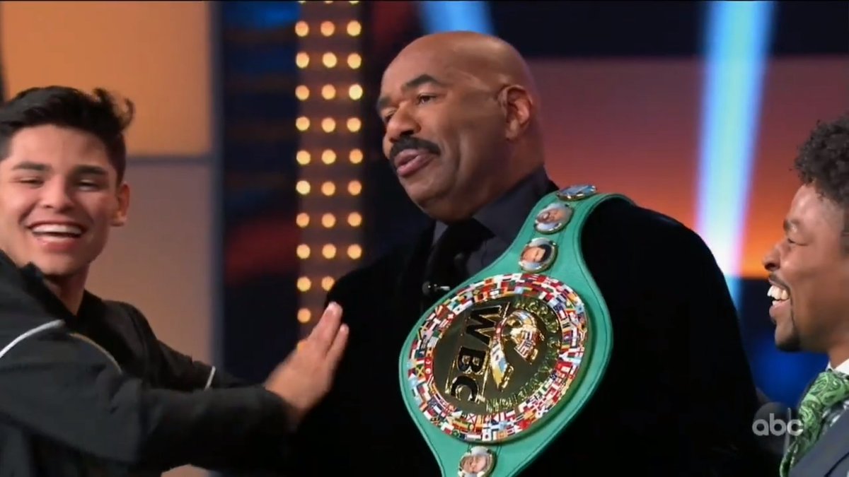 Your new WBC 224lb division champion has been strapped up. Congrats to  @SteveHarveyFM