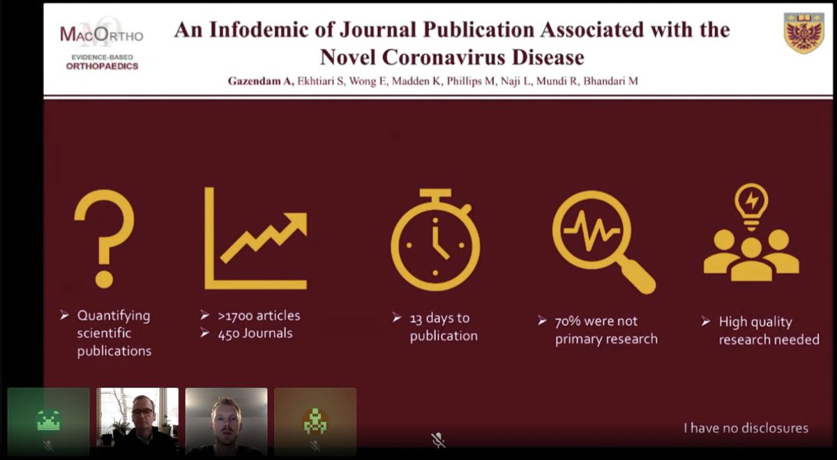 CUSEC_Surgery's tweet photo. Dr. Aaron Gazendum from McMaster University presents "The “Infodemic” of Journal Publication Associated with the Novel Coronavirus Disease"

#CCASE2020 https://t.co/wrGyDnLgLJ