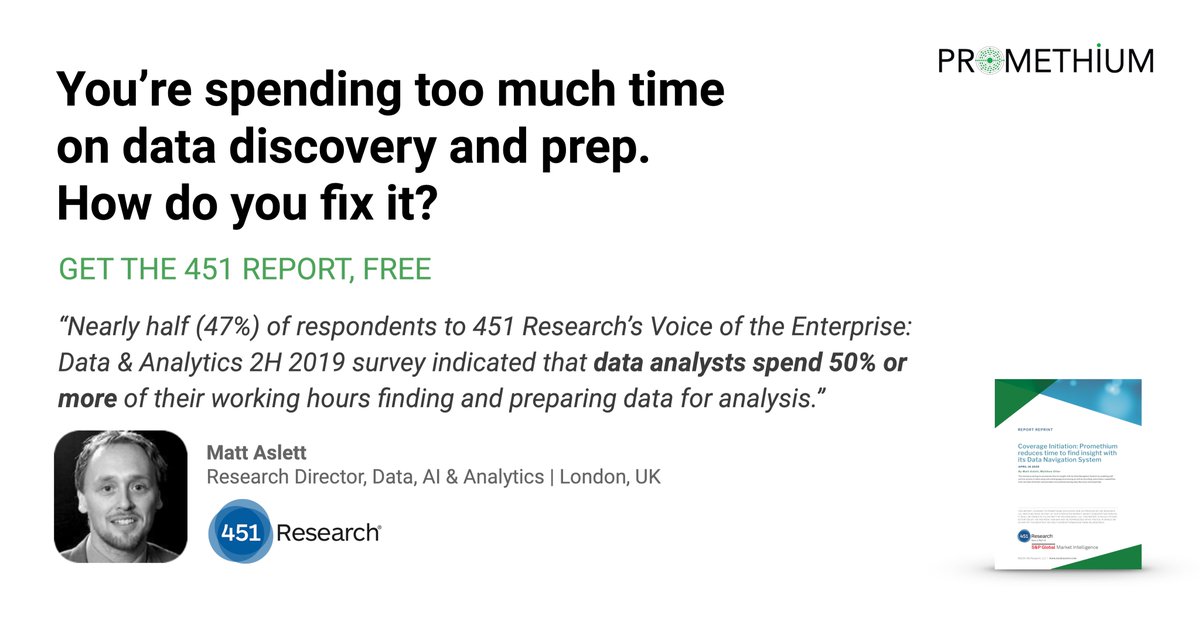PromethiumI's tweet image. Ask the question: Why is so much time spent on finding and preparing data for analytics, and what is the fix?  This report from 451 has the answer.  Get it free --&amp;gt; bit.ly/35EWhzD
#data #dataanalytics #chiefdataofficer